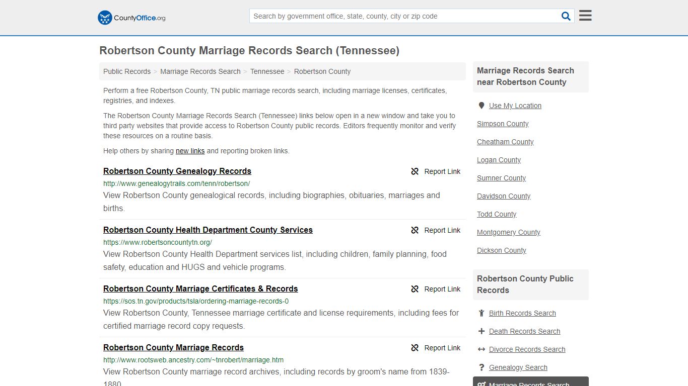 Marriage Records Search - Robertson County, TN (Marriage ...