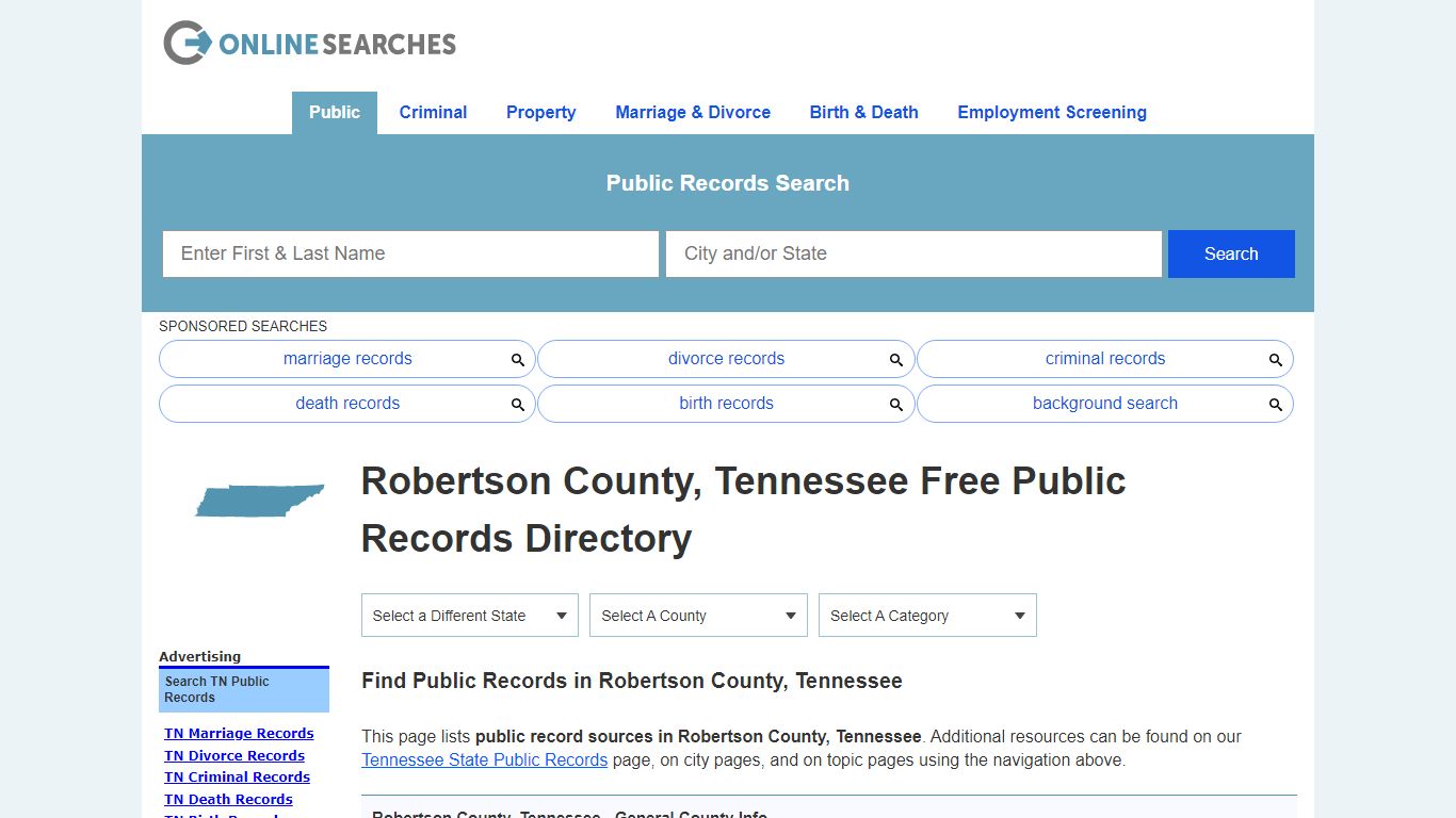 Robertson County, Tennessee Public Records Directory